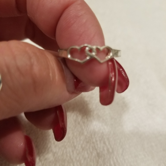 Double heart ring 6 1/2 - Picture 1 of 6